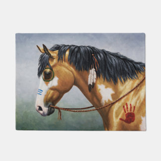 Buckskin Pinto Native American War Horse Doormat