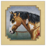 Buckskin Pinto Native American War Horse Fabric
