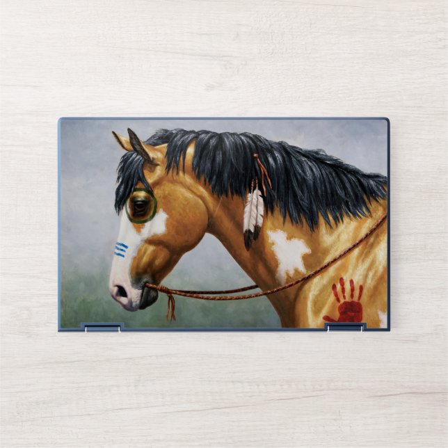 Buckskin Pinto Native American War Horse HP Laptop Skin (Front)