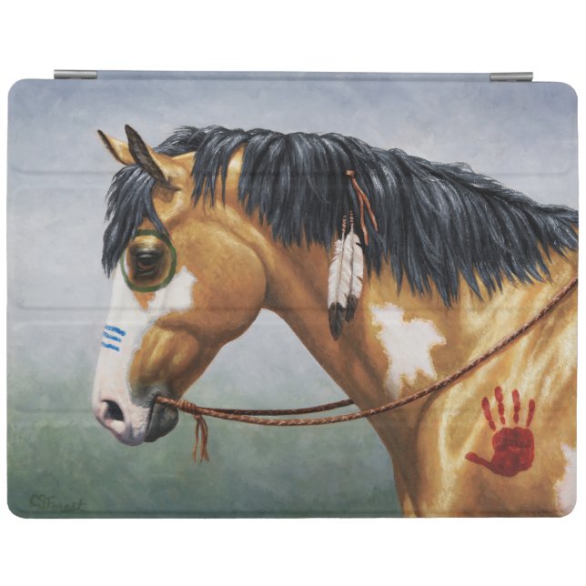 Buckskin Pinto Native American War Horse iPad Smart Cover (Horizontal)