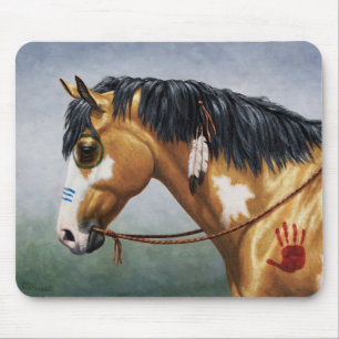 Buckskin Pinto Native American War Horse Mouse Pad