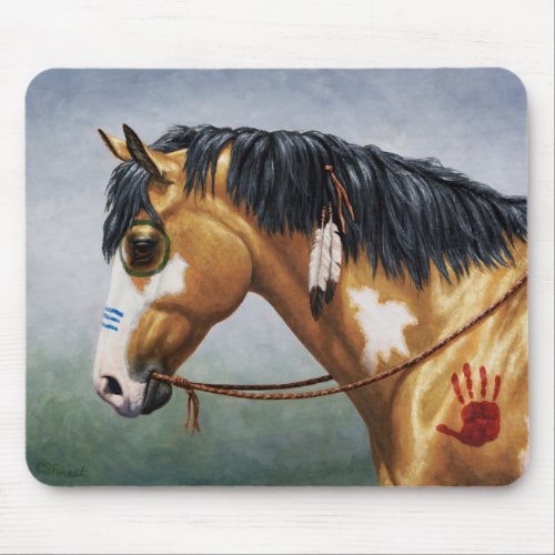 Buckskin Pinto Native American War Horse Mouse Pad