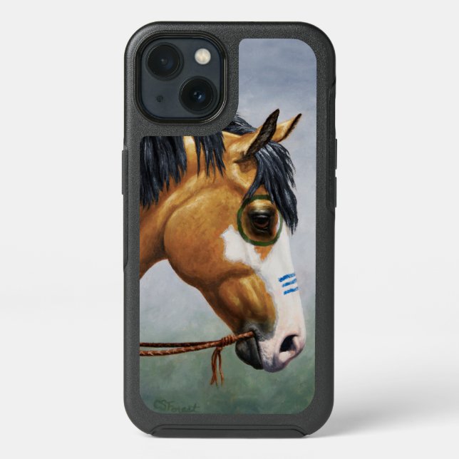 Buckskin Pinto Native American War Horse Otterbox iPhone Case (Back)