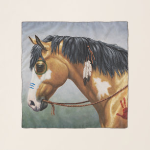 Buckskin Pinto Native American War Horse Scarf