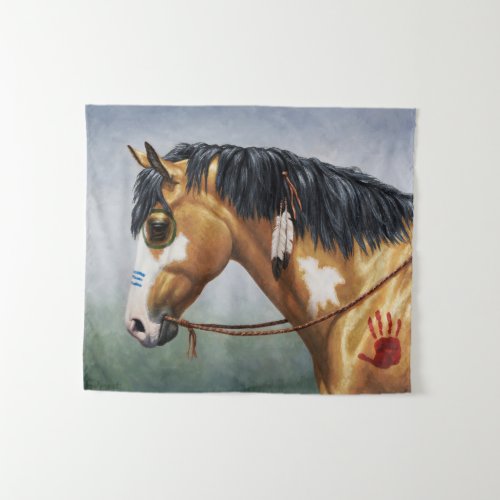 Buckskin Pinto Native American War Horse Tapestry