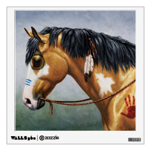 Buckskin Pinto Native American War Horse Wall Decal
