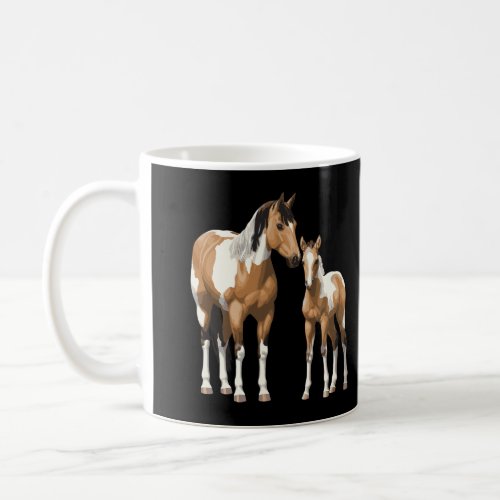 Buckskin Pinto Paint Quarter Horse Mare Foal Hoodi Coffee Mug