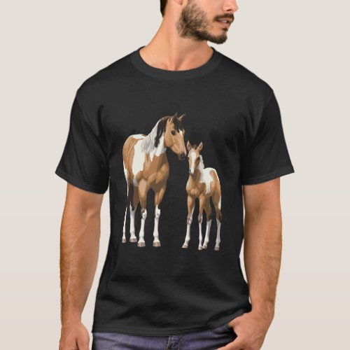 Buckskin Pinto Paint Quarter Horse Mare Foal Hoodi T_Shirt