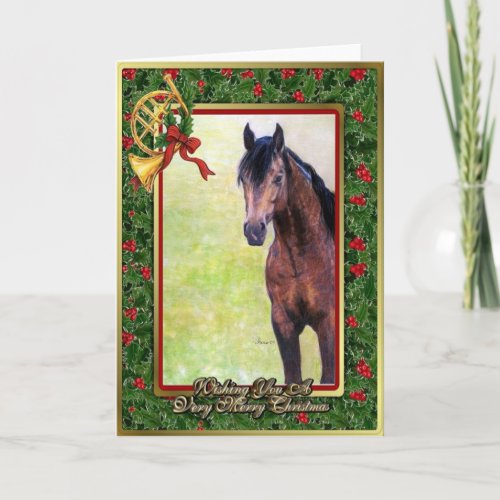 Buckskin Quarter Horse Blank Christmas Card