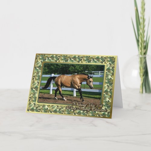 Buckskin Quarter Horse Blank Christmas Card