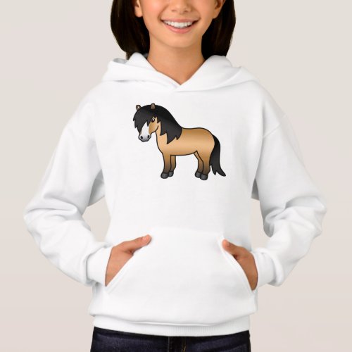 Buckskin Shetland Pony Cute Cartoon Illustration Hoodie