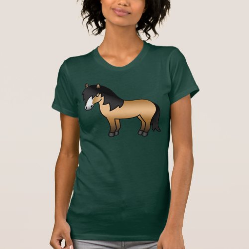 Buckskin Shetland Pony Cute Cartoon Illustration T_Shirt