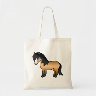 Buckskin Shetland Pony Cute Cartoon Illustration Tote Bag