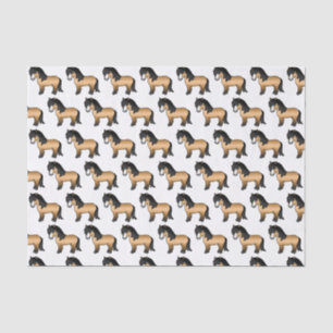 Buckskin Shetland Pony Cute Cartoon Pony Pattern Tissue Paper