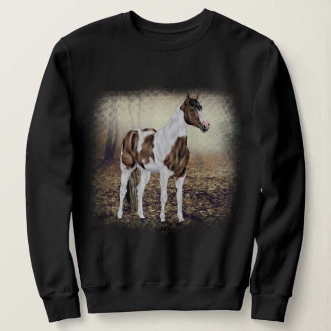 Buckskin Tobiano Paint Horse Sweatshirt (Design Front)