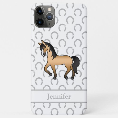 Buckskin Trotting Horse Cute Cartoon Illustration iPhone 11 Pro Max Case