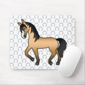 Buckskin Trotting Horse Cute Cartoon Illustration Mouse Pad (With Mouse)