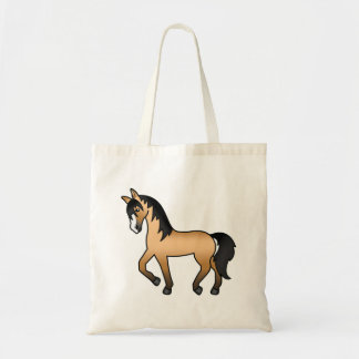 Buckskin Trotting Horse Cute Cartoon Illustration Tote Bag