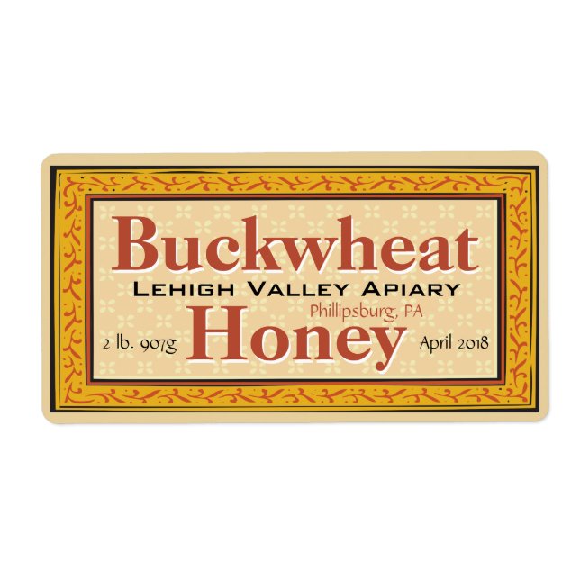 Buckwheat Honey Jar Customized Label (Front)