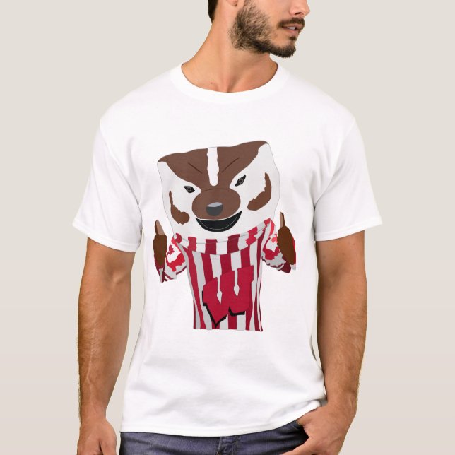Bucky Badger Cartoon Drawing  T-Shirt (Front)