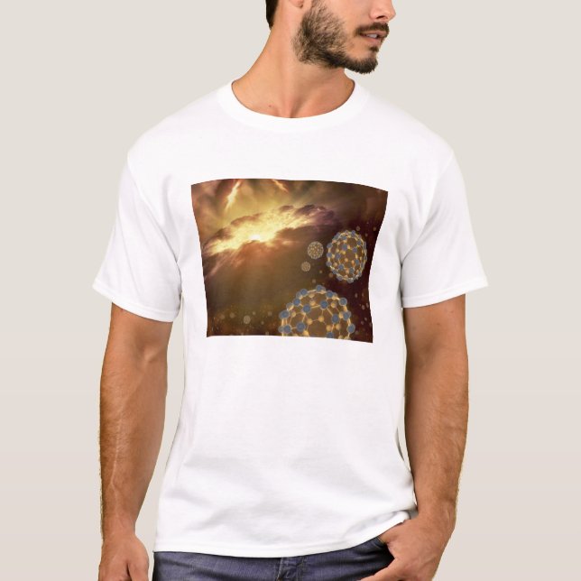 Buckyballs floating in interstellar space T-Shirt (Front)