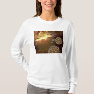 Buckyballs floating in interstellar space T-Shirt