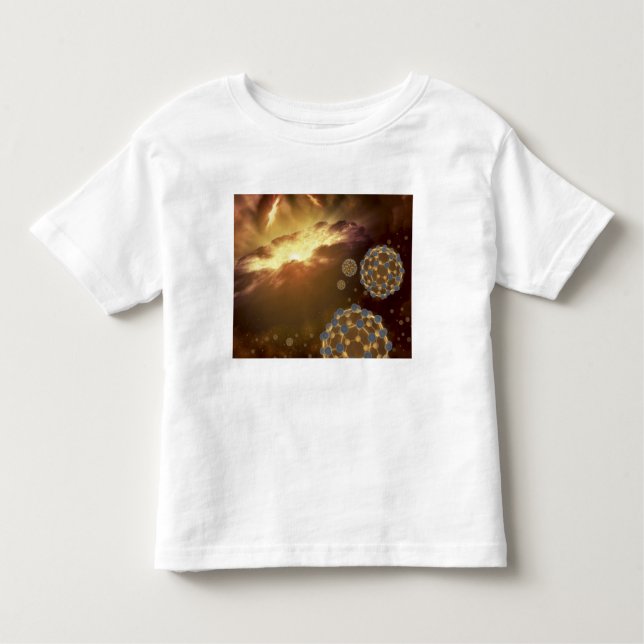 Buckyballs floating in interstellar space toddler t-shirt (Front)