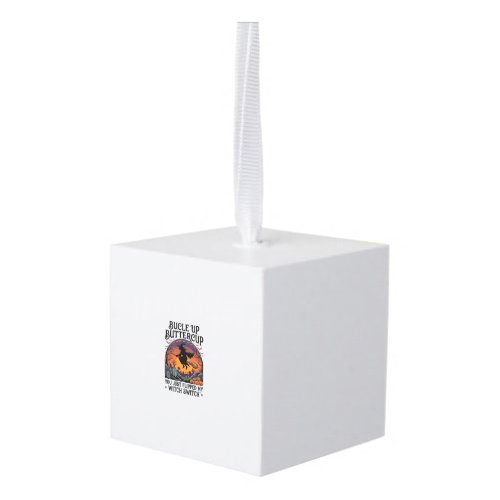 Bucle Up Buttercup Witch Switch Halloween Broom Pu Cube Ornament