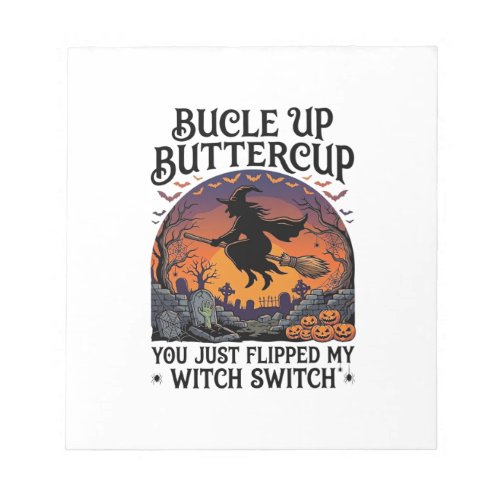Bucle Up Buttercup Witch Switch Halloween Broom Pu Notepad