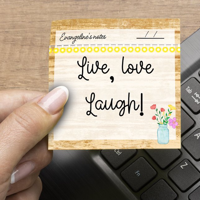 Bucolic Farmhouse, lamps and flowers 3" x "3 Post-it Notes (Creator Uploaded)