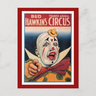 Bud Hawkins Vintage Circus Postcard