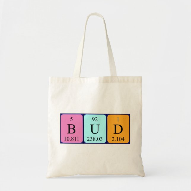 Bud periodic table name tote bag (Front)