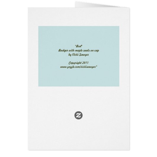 Bud the Badger card (Back)