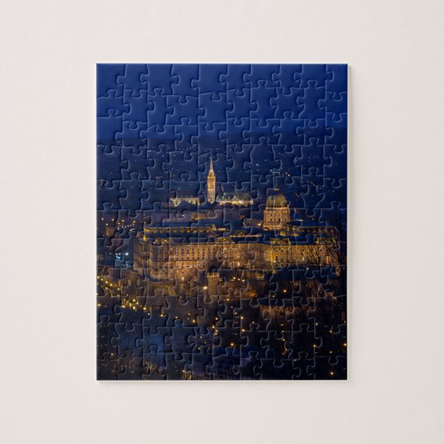 Buda Castle Hungary Budapest at night Jigsaw Puzzle (Vertical)