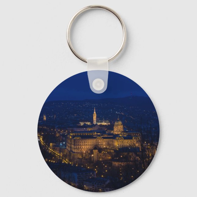 Buda Castle Hungary Budapest at night Keychain (Front)