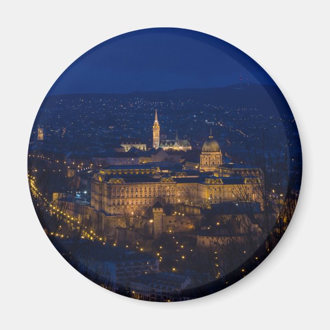 Buda Castle Hungary Budapest at night Magnet (Front)