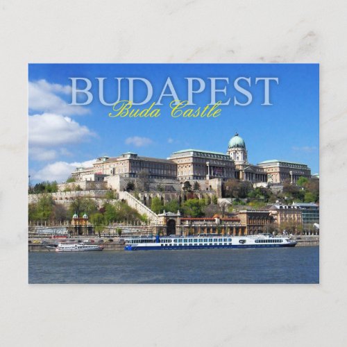 Buda Castle overlooking River Danube in Budapest Postcard