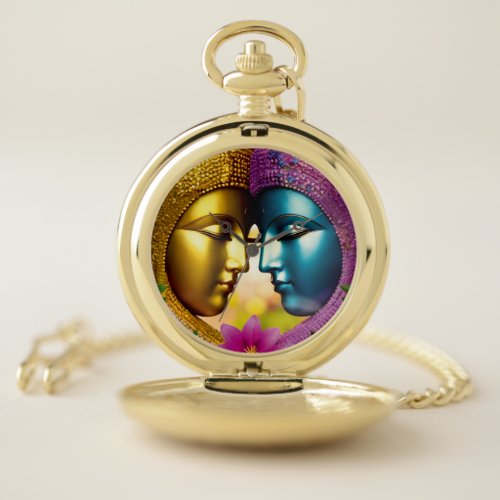 Buda Clock in Love Pocket Watch