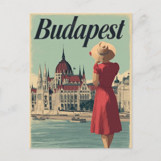 Budapest 50s vintage postcard (Front)