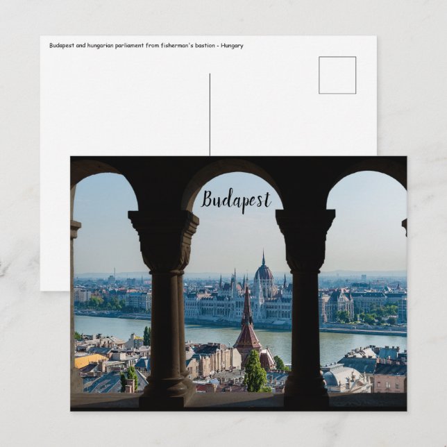 Budapest and hungarian parliament postcard (Front/Back)
