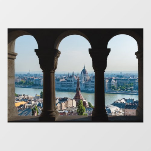 Budapest and hungarian parliament window cling