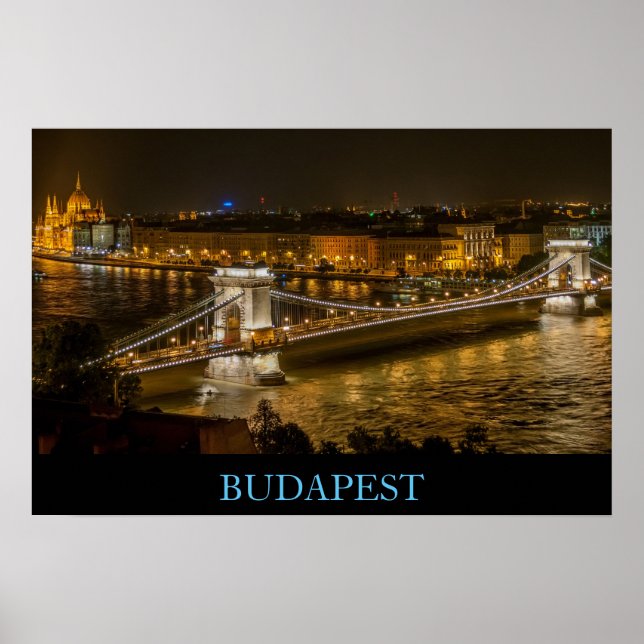 Budapest Bridge in Hungary Poster (Front)