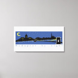 Budapest By Night, Hungary, magyar Canvas Print