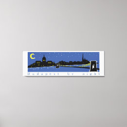 Budapest By Night, Hungary, magyar Canvas Print