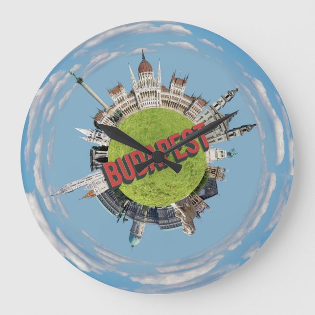 Budapest city hungary little tiny planet travel ar large clock (Front)