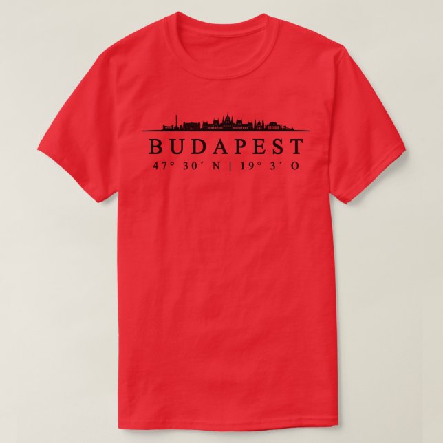 Budapest Coordinates Design T-Shirt (Design Front)