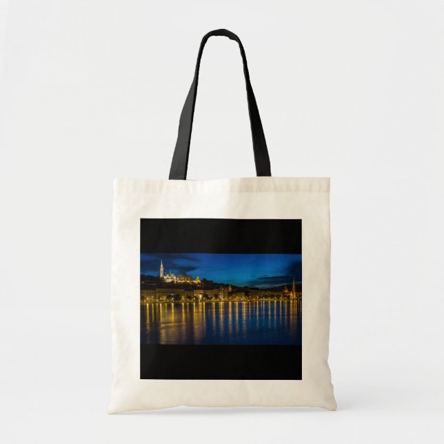 Budapest Danube River Reflection Water At Night PH Tote Bag (Front)