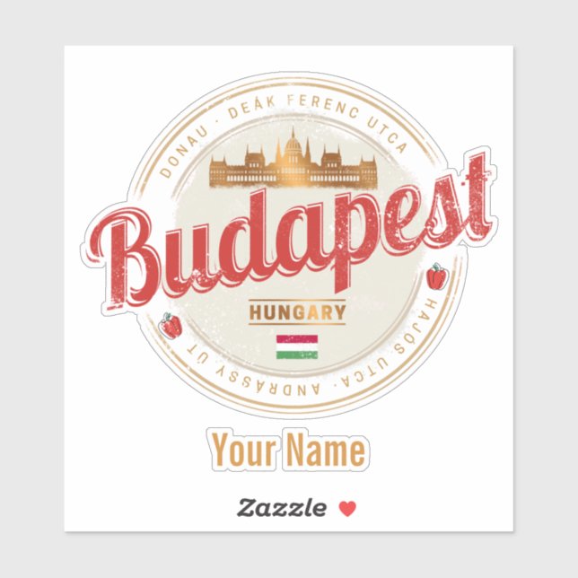 Budapest Design Hungary Vintage Parliament Sticker (Sheet)