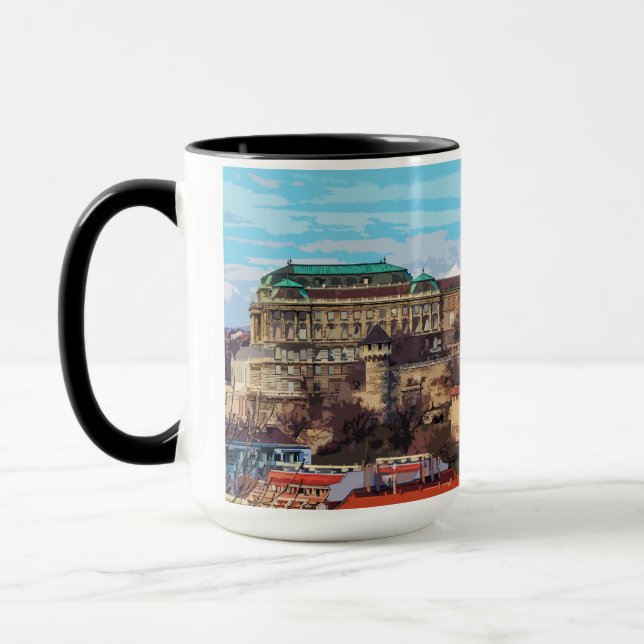 Budapest Historical Castle Architecture Hungary Mug (Left)