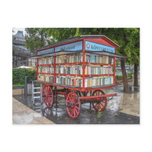 Budapest, Hungary, Book Cart Postcard